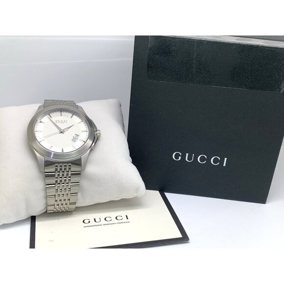Gucci Men's Watch YA126209 G-Timeless Swiss Automatic Silver Steel 44mm - Picture 3 of 14